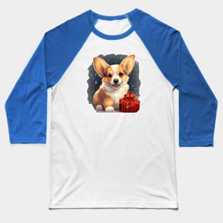 Christmas Night Corgi gift Baseball T-Shirt